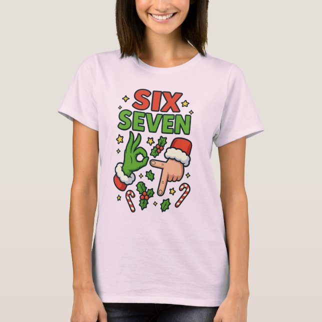 Camiseta Christmas 67 Tee Six Seven Meme Feminina (Frente)