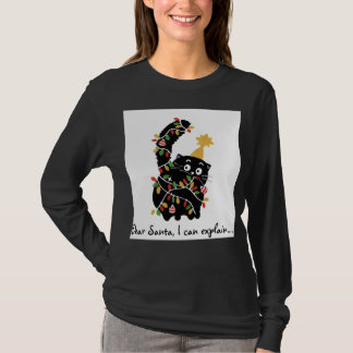 Camiseta Christmas Aesthetic Santa Cat Cute Funny