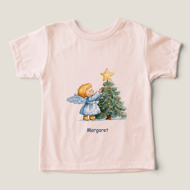 Camiseta Christmas Angel Sweet and Heartfelt Personalize (Design frontal)