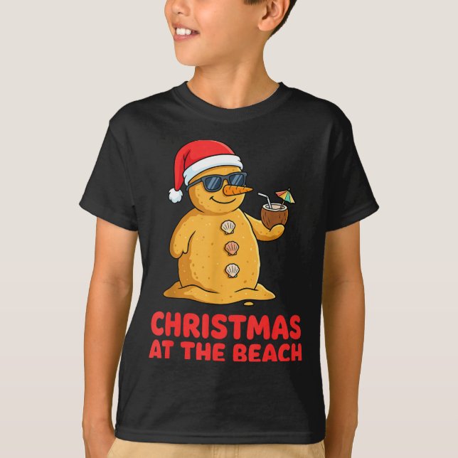 Camiseta Christmas At The Beach Shirt Funny Sandman Trocal  (Frente)