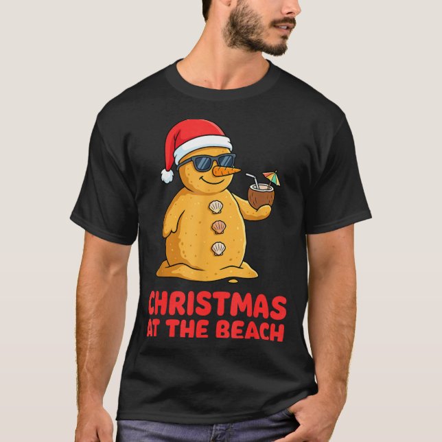Camiseta Christmas At The Beach Shirt Funny Sandman Trocal  (Frente)