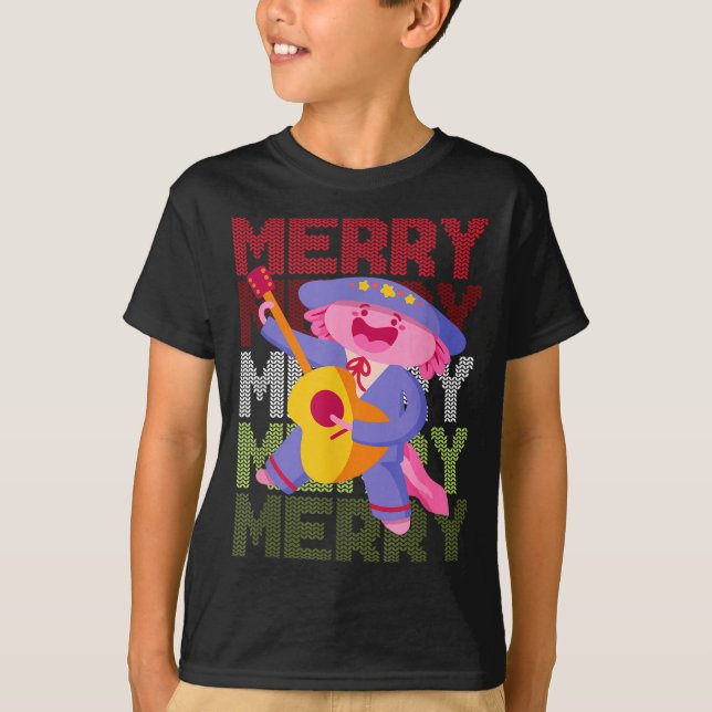 Camiseta Christmas Axolotl Ugly Sweater Funny Christmas Sno (Frente)