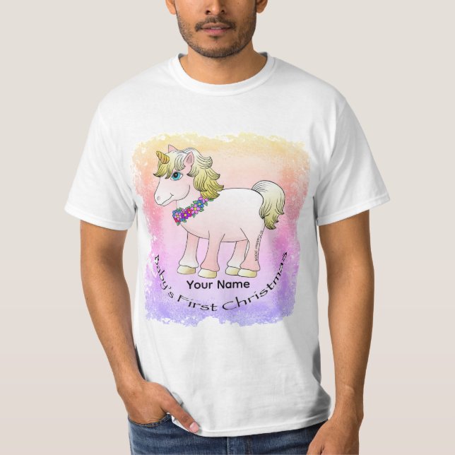 Camiseta Christmas Baby Unicorn (Frente)
