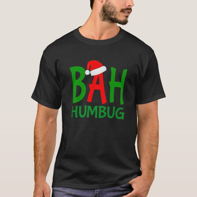 Camiseta Christmas Bah Humbug Ebenezer Scrooge Design (Frente)