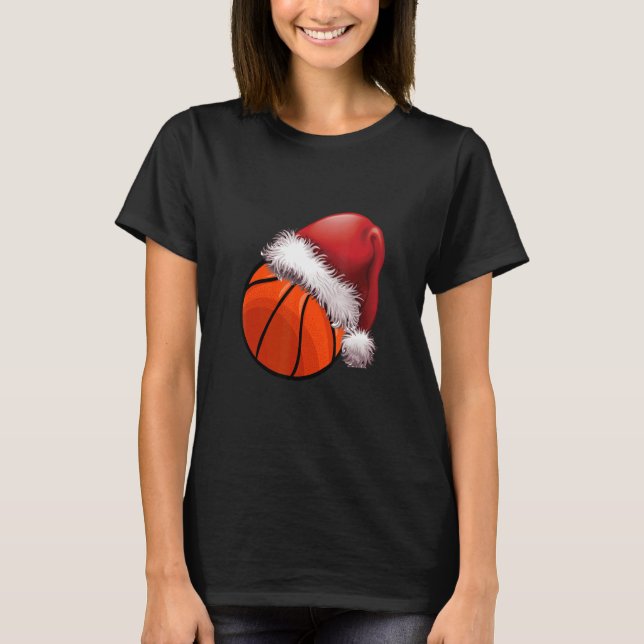 Camiseta Christmas basketball For Kids Men Ball Santa Pajam (Frente)