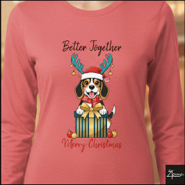 Camiseta Christmas Beagle Reindeer Scarf Gift Graphic