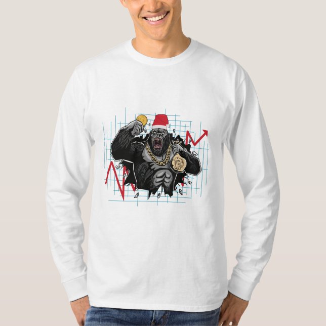 Camiseta Christmas Bitcoin Stock Market (Frente)
