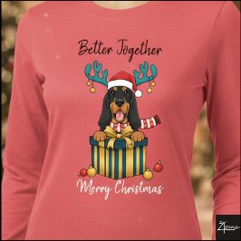 Camiseta Christmas Bloodhound Reindeer Scarf Gift Graphic