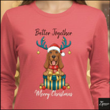 Christmas Bloodhound Reindeer Scarf Gift Graphic