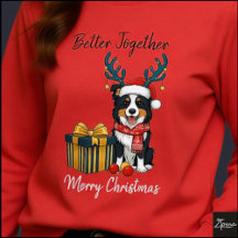 Christmas Border Collie Reindeer Scarf Gift