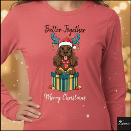 Camiseta Christmas Brown Cocker Spaniel Gift Graphic