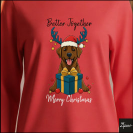 Camiseta Christmas Brown Labrador Gift Graphic Reindeer