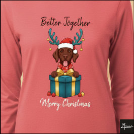 Camiseta Christmas Brown Labrador Reindeer Gift Graphic
