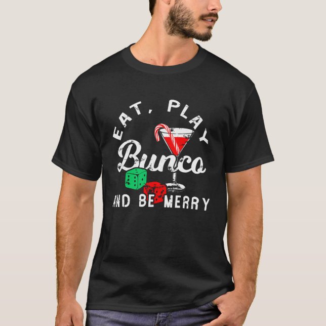 Camiseta Christmas Bunco Drinking Candy Cane Cocktail (Frente)