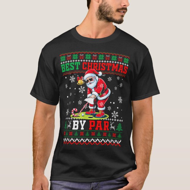 Camiseta Christmas By Par Santa Sweater Playing Golf Golfer (Frente)