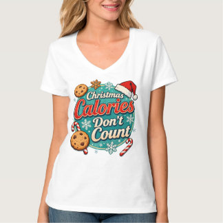 Camiseta Christmas Calories Don’t Count Funny Santa Claus 