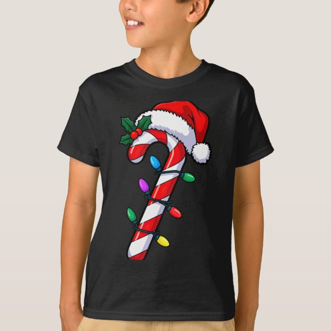 Camiseta Christmas Candy Cane Santa Xmas  (Frente)