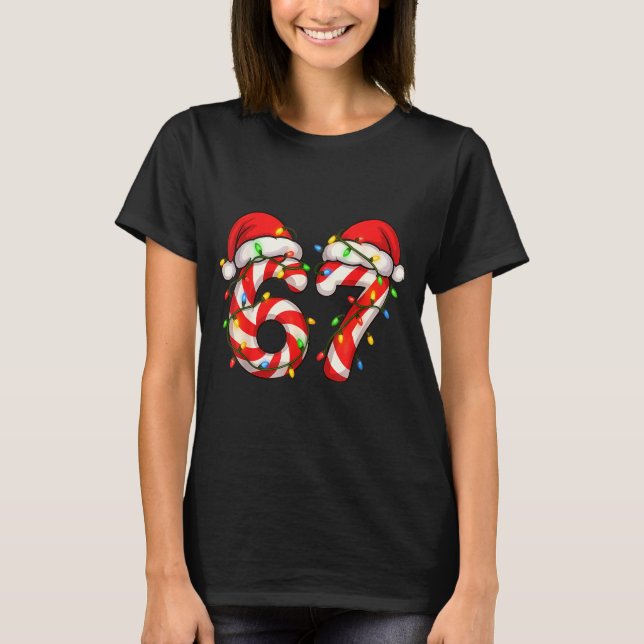 Camiseta Christmas Candy Cane Santa Xmas 67 Candy Youth Wom (Frente)