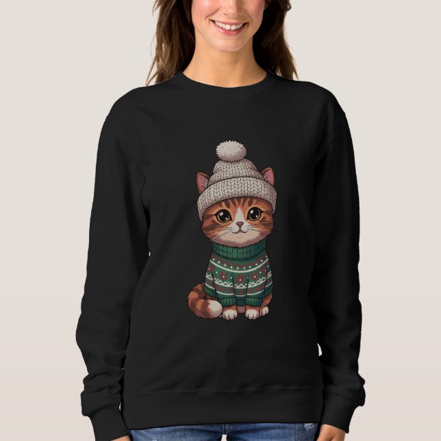 Camiseta Christmas cat , cat lover (Frente)