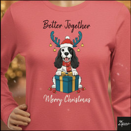 Camiseta Christmas Cocker Spaniel Gift Graphic Reindeer