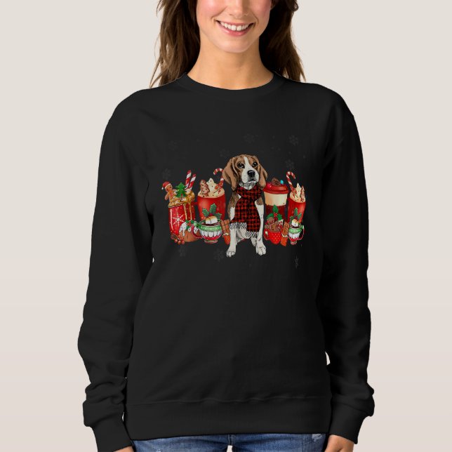 Camiseta Christmas Coffee Drink Beagle Dog (Frente)