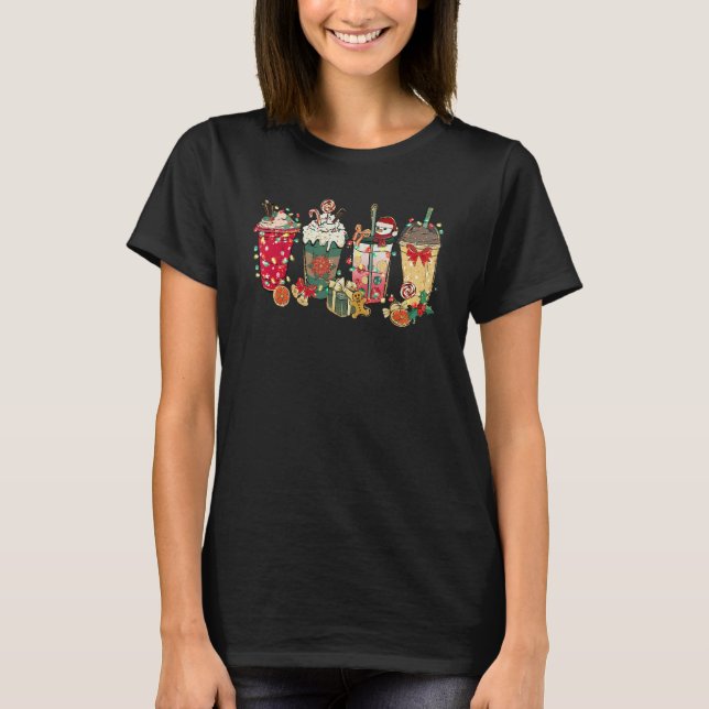 Camiseta Christmas Coffee Latte Spice Matching Family Pjs P (Frente)