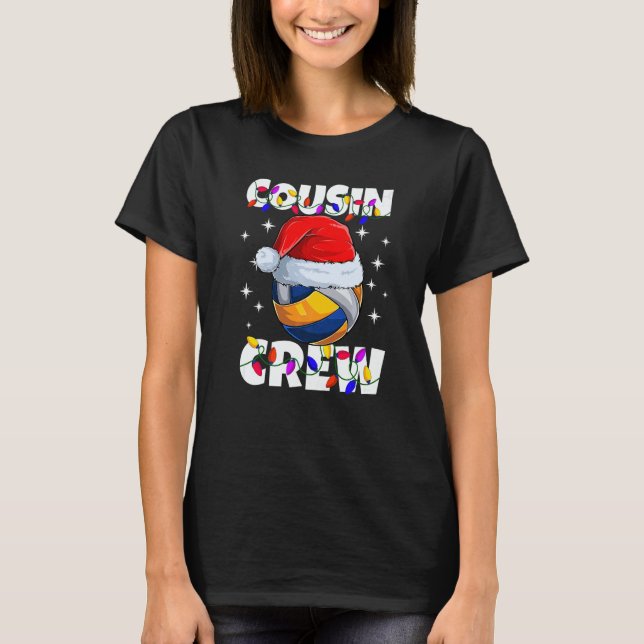 Camiseta Christmas Cousin Crew Volley Ball Pajamas Family X (Frente)