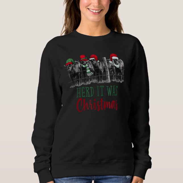 Camiseta Christmas Cows Cute Cow Herd That It Was (Frente)