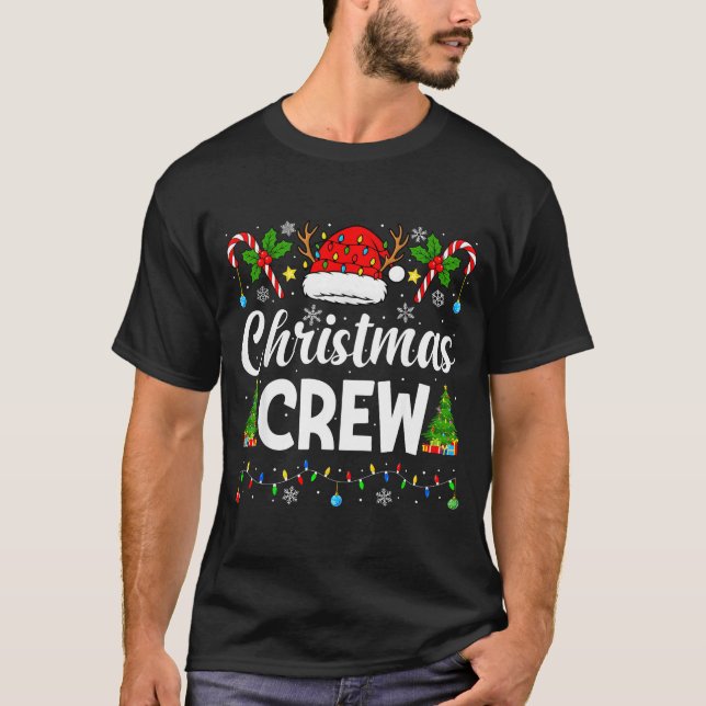 Camiseta Christmas Crew Holiday Family Xmas Party Matching  (Frente)