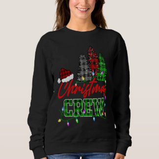 Camiseta Christmas Crew Three Tree Buffalo Plaid Matching F