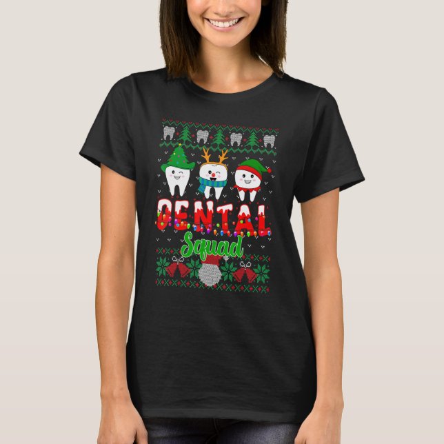 Camiseta Christmas Cute Teeth Dental Assistant Xmas Dental  (Frente)