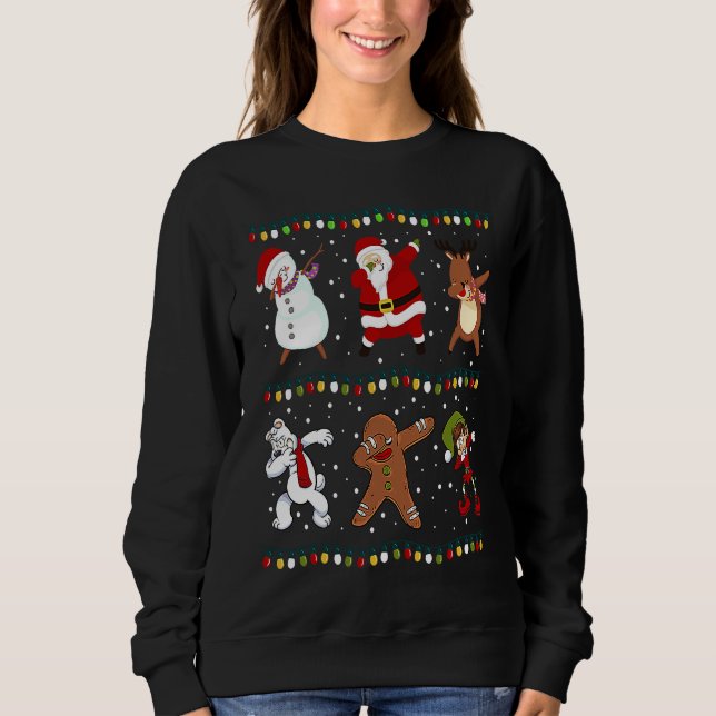 Camiseta Christmas  Dabbing Santa Claus Dabbing Snowman  XM (Frente)
