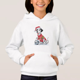 Camiseta Christmas Dalmatian Dog with Soccer Ball