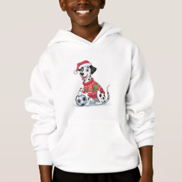 Camiseta Christmas Dalmatian Dog with Soccer Ball