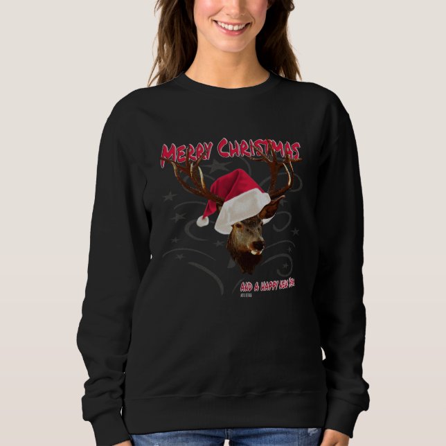 Camiseta Christmas Deer Hunting Costume Santa Claus Christm (Frente)