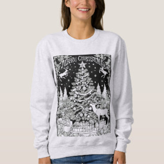 Camiseta Christmas deer trees snow ladies  sweat-shirt 