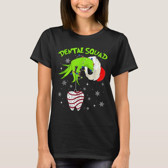 Camiseta Christmas Dental Squad Cute Dentist Dental Hygieni (Frente)