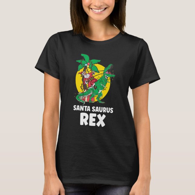 Camiseta Christmas Dinosaur Santasaurus Rex Holiday Xmas PJ (Frente)