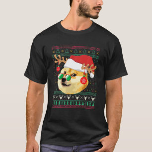 Camiseta Christmas Doge Meme Shiba Inu Santa Funny Ugly