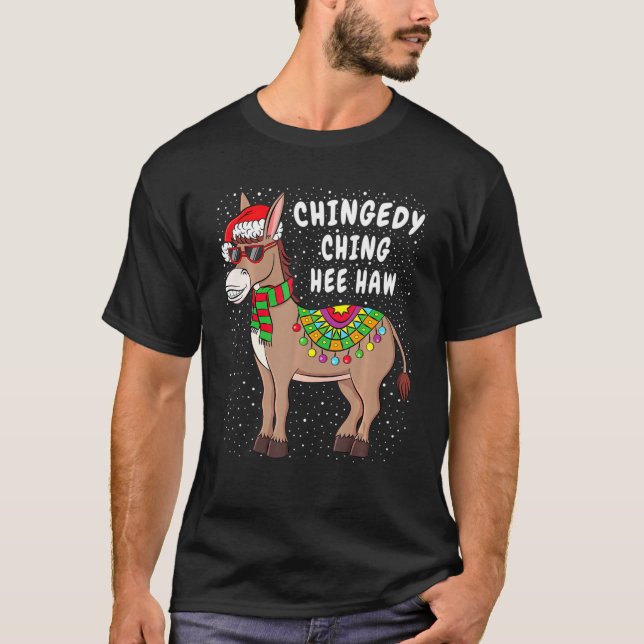 Camiseta Christmas Donkey Sweater Engraçado American Xm (Frente)