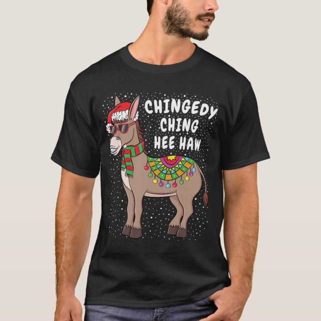 Camiseta Christmas Donkey Sweater Engraçado American Xm (Frente)