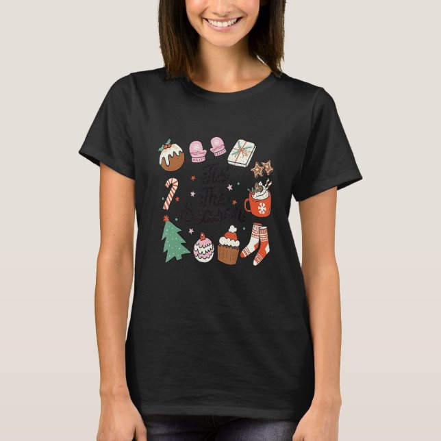Camiseta Christmas Doodles Tis' The Season Retro Holiday Co (Frente)