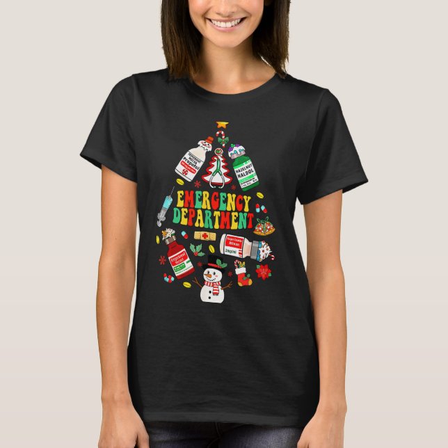 Camiseta Christmas Emergency Room Er Rn Nurse Department He (Frente)