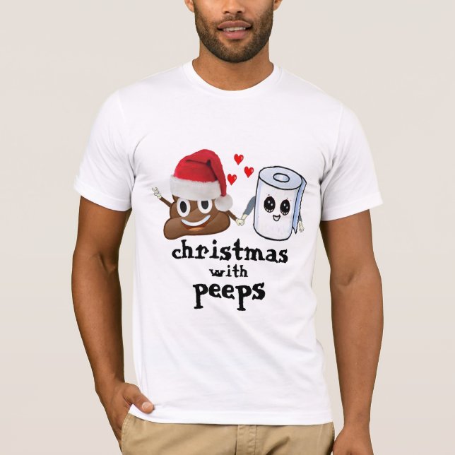 Camiseta christmas emoji jogue papel higiênico design engra (Frente)