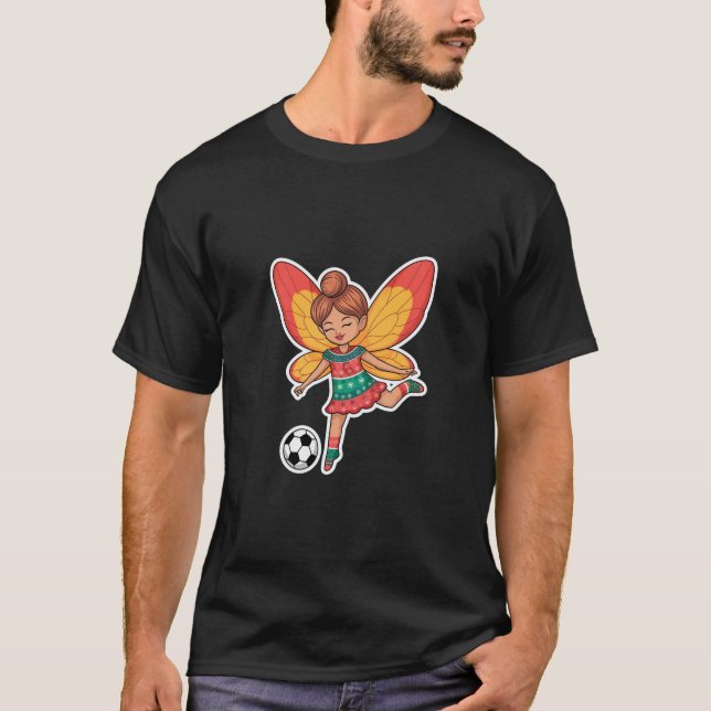 Camiseta Christmas Fairy Playing Soccer (Frente)