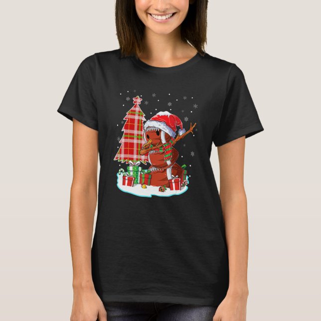 Camiseta Christmas Football Ball Snowman Dabbing Santa Hat  (Frente)