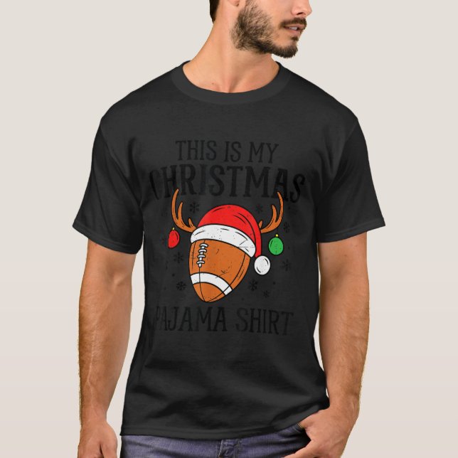 Camiseta Christmas Football Pajama Shirt Santa Claus Matchi (Frente)