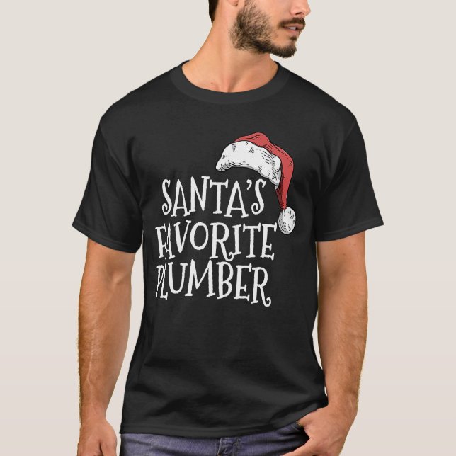Camiseta Christmas for plumbers Santa's favorite plumber (Frente)