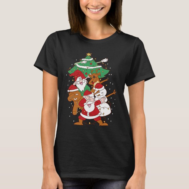 Camiseta Christmas Fun Santa Deer Elf Ginger (Frente)