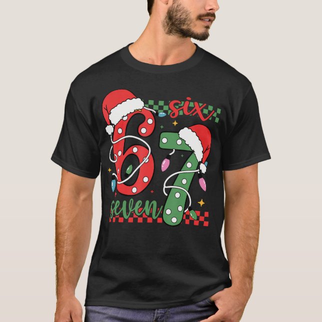 Camiseta Christmas Funny Six Seven 6 7 Meme Gen Alpha Slang (Frente)
